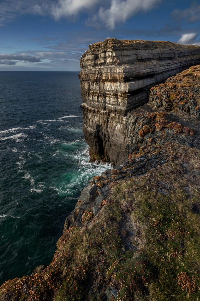 the cliffs, ireland, sea, landscape, the coast, rock, atlantic, cliffs, figure, cliff, travel, irish, cove, kerry, nature, look, stone, rocks, ocean, sky, the stage, summer, clouds, ireland, ireland, ireland, ireland, ireland